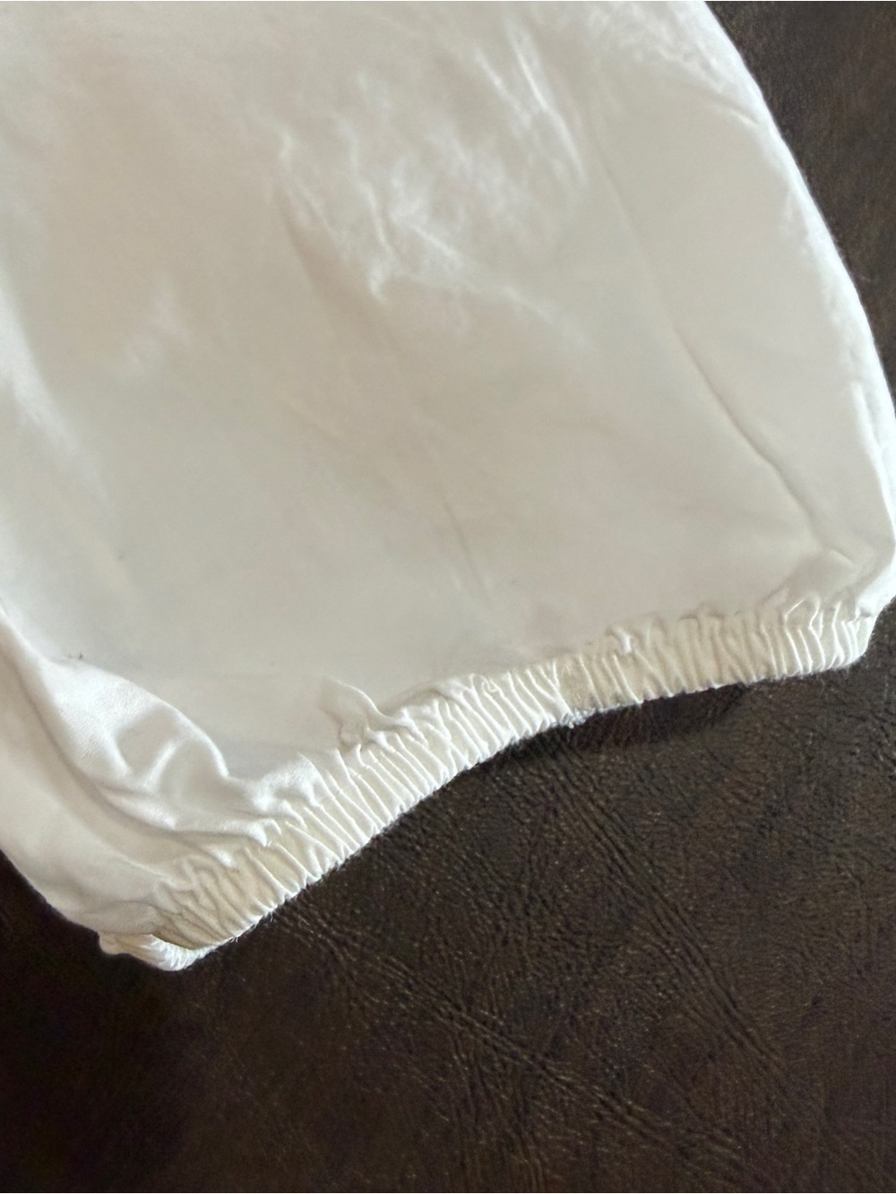 LOFT Petites XXSP White Bow Front Puff Sleeve Blouse - Picture 7 of 8